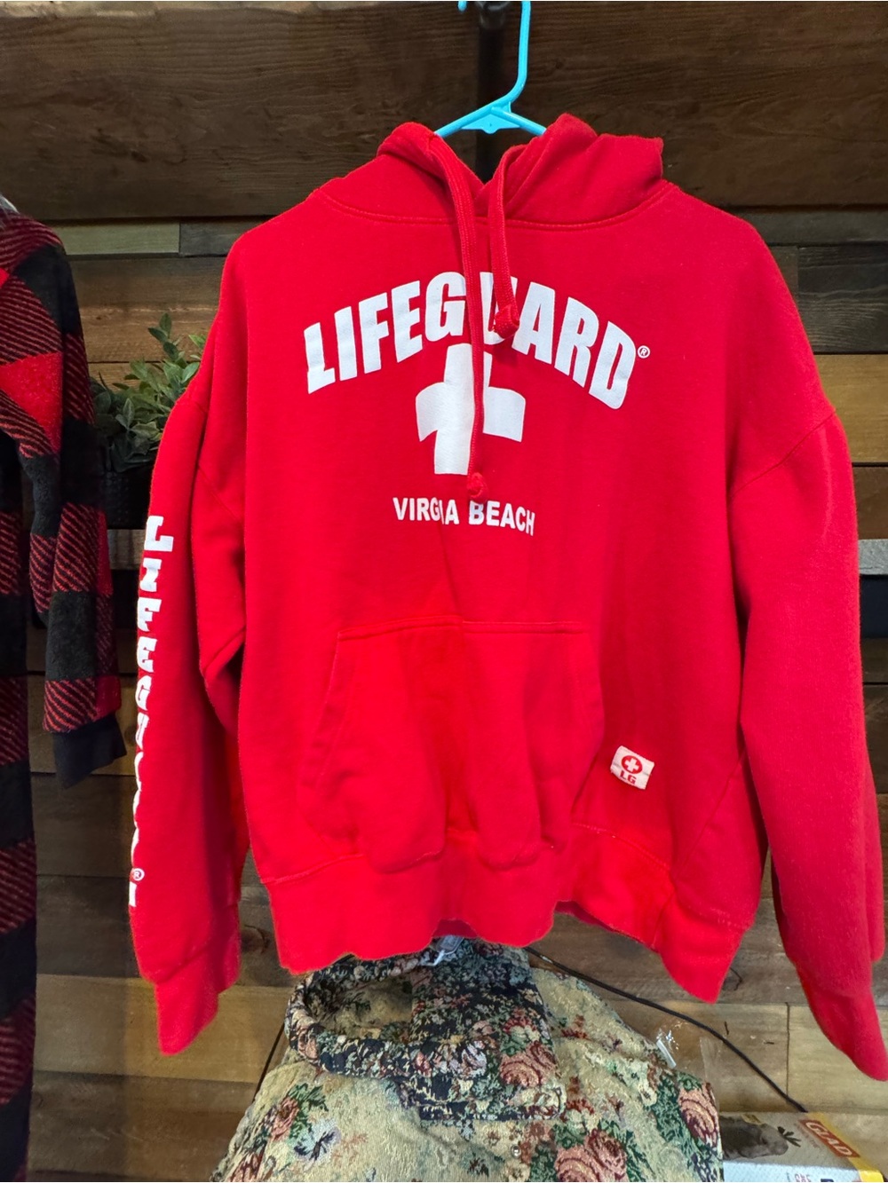 Lifeguard Virginia Beach Red Hoodie
